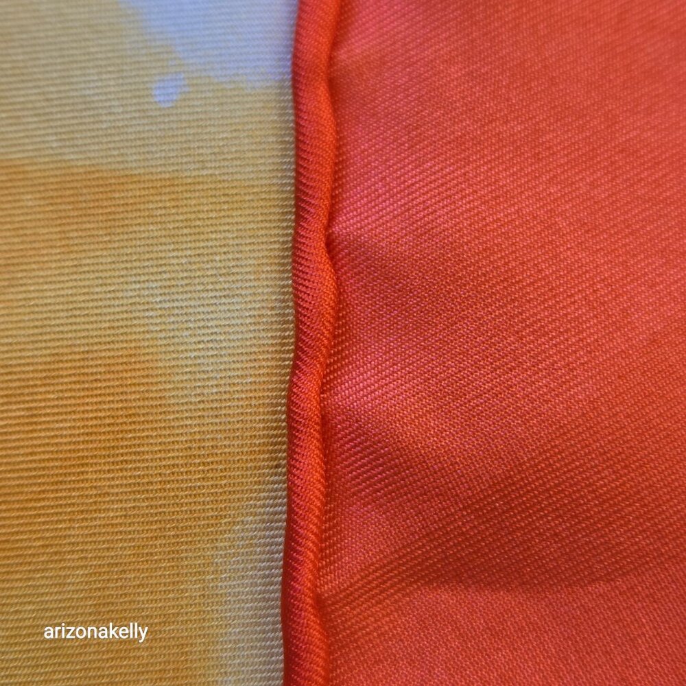 NWT Echo Silk Scarf Oranges Vintage Hand Rolled Edges Citrus - Picture 4 of 10